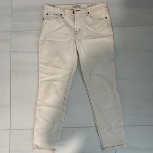 Vizcaino soft denim cream size 29 low rise ankle jeans
